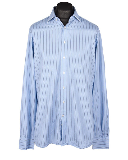 HACKETT Mayfair Shirt Blue Striped Men's Cotton Size 42 / 16.5
