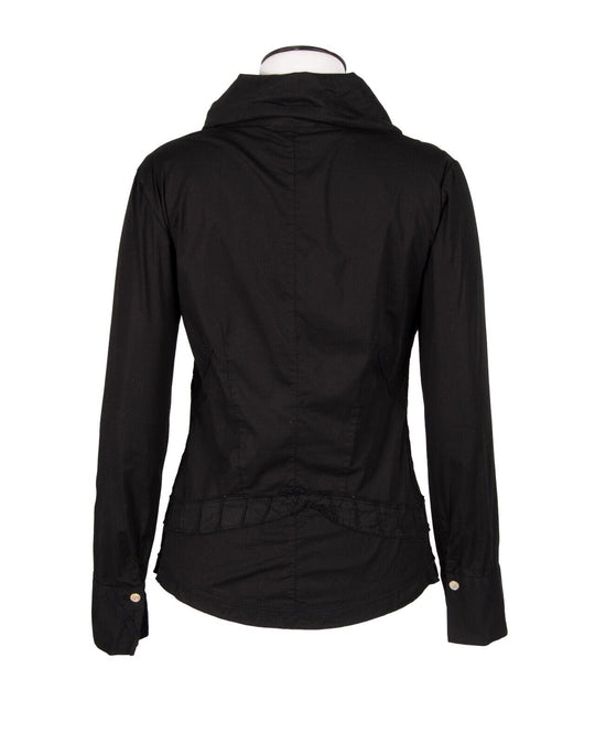 BOTTEGA Shirt Shawl Collar Black Women's Embroidered Blouse Size S