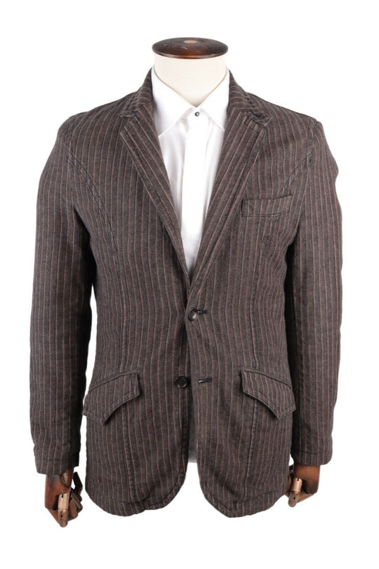 Men's HUGO BOSS Ophal Grey Striped Cotton Blazer Jacket Size UK 36 IT 46 s