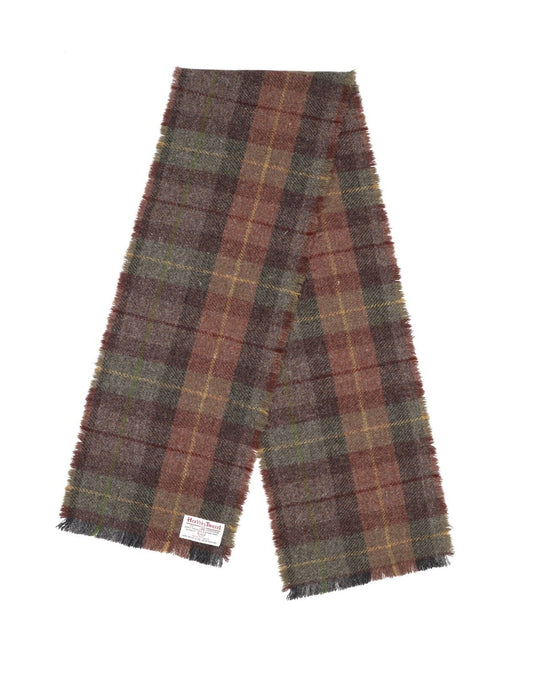 HARRIS TWEED Scarf Muliticolored Wool Check Plaid