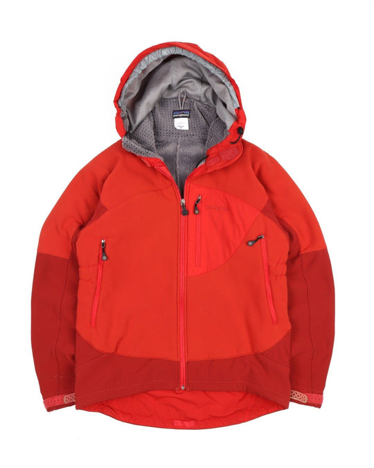 PATAGONIA Jacket Softshell Red Full Zip Hooded Outdoor Fleece Men's Size M