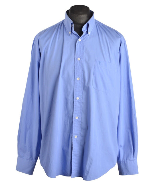 Men's Vintage YVES SAINT LAURENT Blue Cotton Shirt Size 16.5 / 42