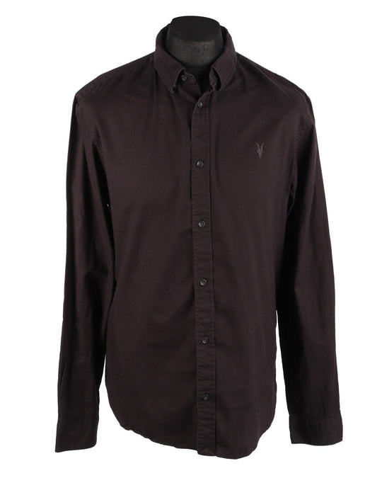 ALLSAINTS Black Cotton Men Shirt Size Large L