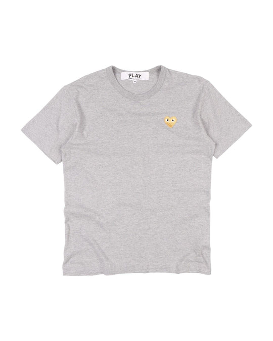 Play COMME DES GARCONS T Shirt Grey Heart Logo Cotton Mens Size M