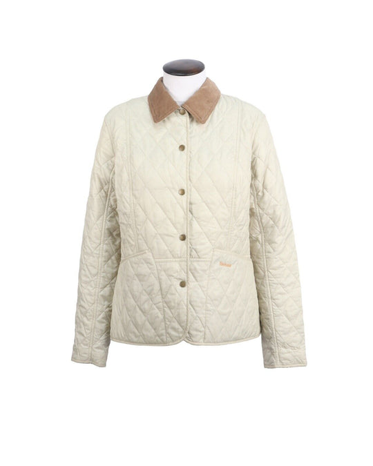 BARBOUR Summer Liddesdale Quilted Jacket Ivory Beige Women's Size UK 12 US 8