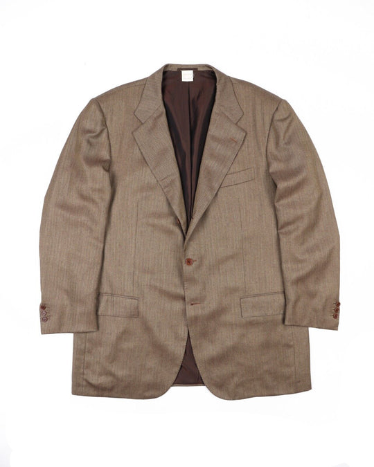 KITON Napoli Sport Coat Brown Herringbone Pure Cashmere Mens Blazer Size 58 IT