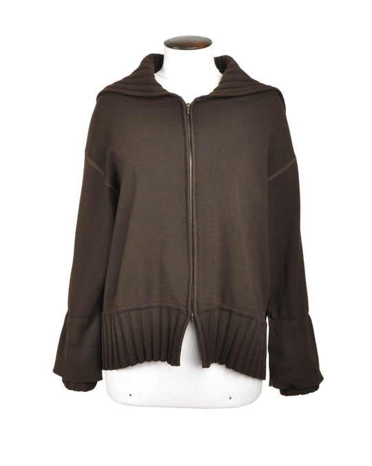 ANETTE GORTZ Jacket Wool Blend Full Zip Brown Womens Size L