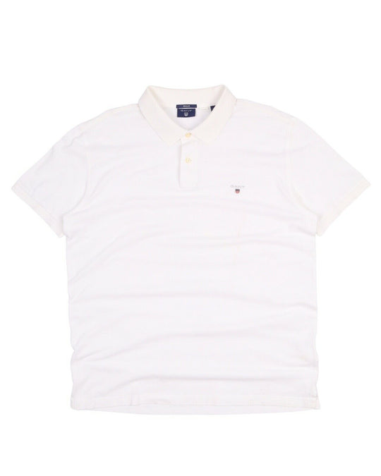 Men's GANT White Pique Cotton Polo Shirt Size XL