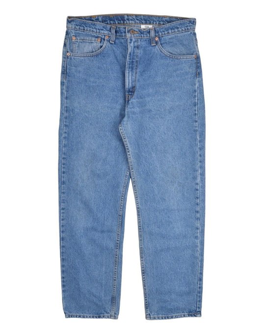 Vintage LEVIS 505 Jeans Navy Denim Cotton Men's Straight Leg Pants Size 36x30