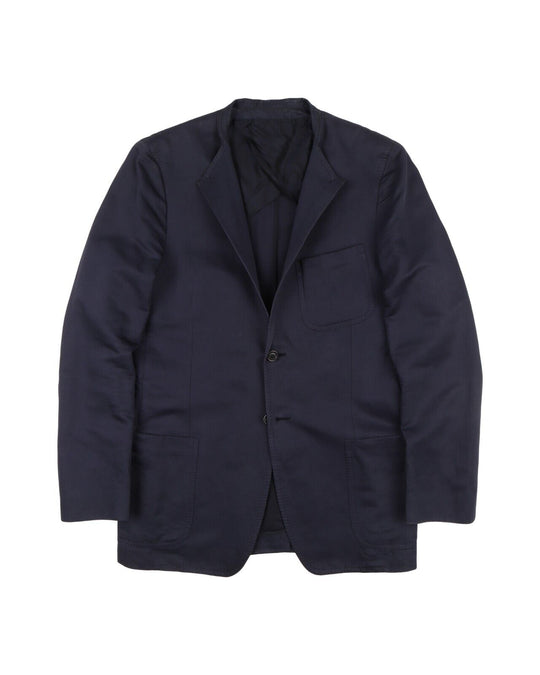 SAINT LAURENT by TOM FORD Jacket Blue Cotton Linen Mens Unlined Blazer Size 48IT