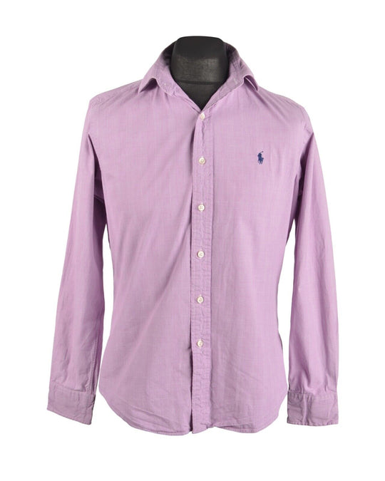 Men's POLO RALPH LAUREN Purple Check Cotton Regent Shirt Size 15 / 39