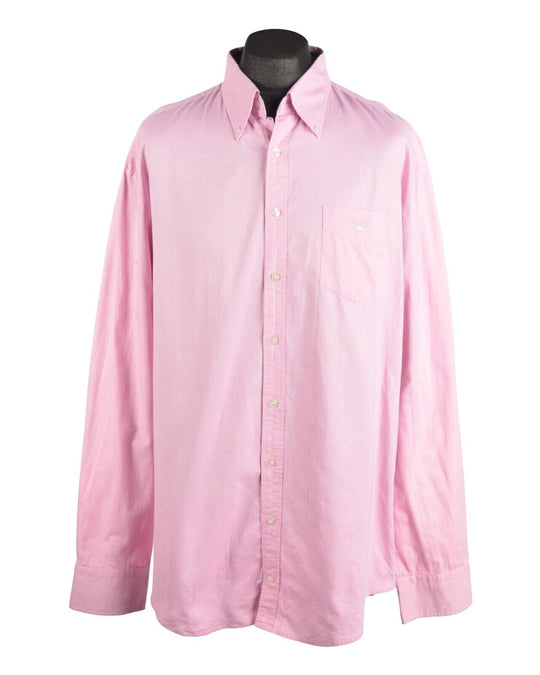 Men's GANT Pink Color Oxford Cotton Long Sleeve Shirt Size 3XL