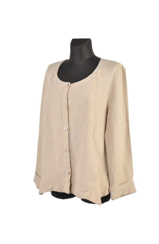 Women's OSKA Beige Linen Summer Jacket Blazer Size 2