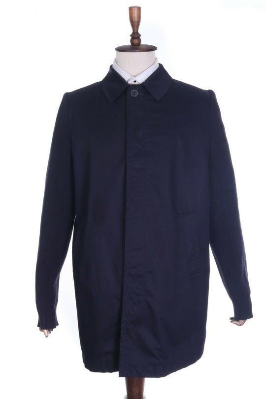 Men's MARNI x H&M Navy Blue Cotton Contrast Sleeve Car Coat Size 50 / 40R