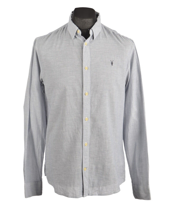 ALLSAINTS Blue Striped Oxford Cotton Men's Shirt Size M