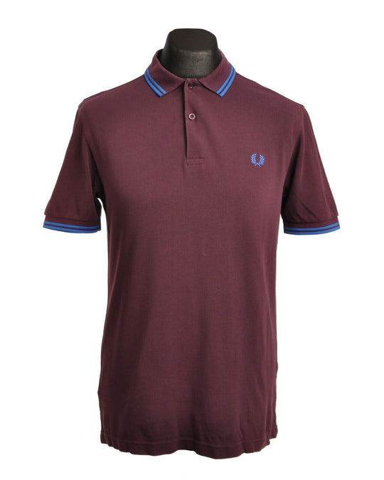 FRED PERRY Polo Shirt Violet Pique Cotton Mens Short Sleeve Size M