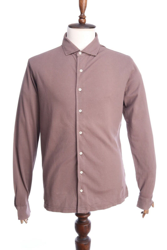 HACKETT LONDON Brown Pique Cotton Dye Shirt Size XL