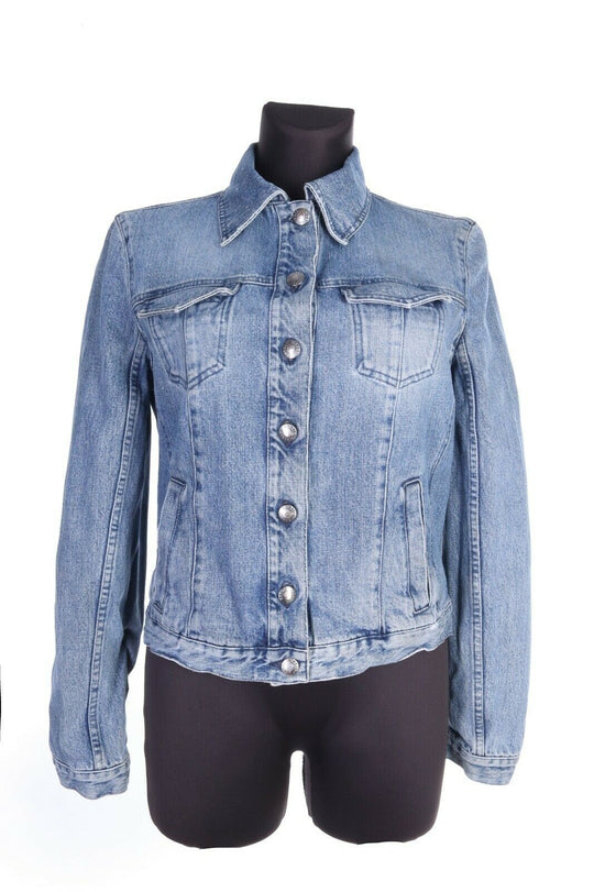 Women's ICEBERG JEANS Blue Cotton Denim Trucker Jacket Size 44 M