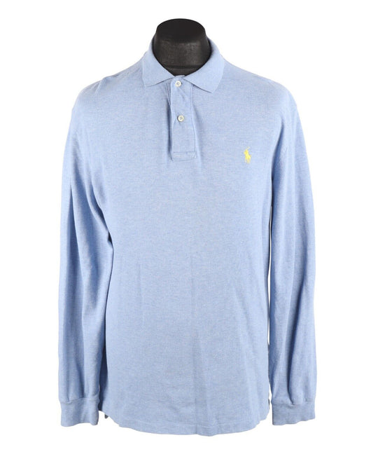 RALPH LAUREN Longsleeve Polo Blue Cotton Men's Size M