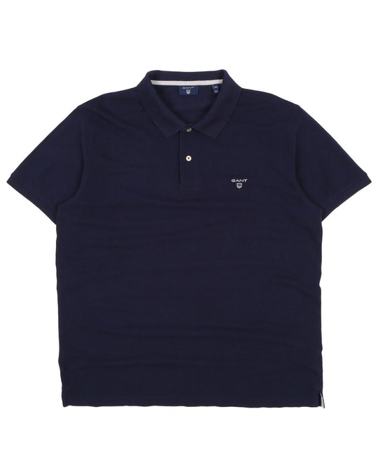 Men's GANT Navy Blue Cotton Short Sleeve Polo Shirt Size 2XL