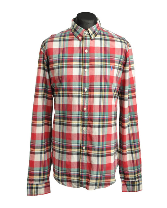 POLO RALPH LAUREN Shirt  Multicolor Check Cotton Slim Fit Men's Size XL