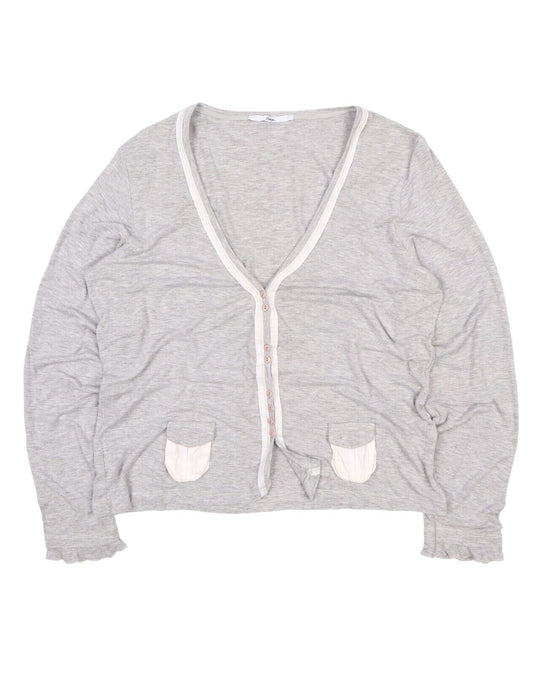 Women's BOTTEGA Elisa Cavaletti Grey Dyed Button Cardigan Size L