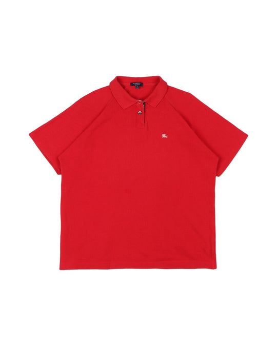 BURBEERRY London Polo Shirt Red Pique Cotton Men's Short Sleeve Size XL
