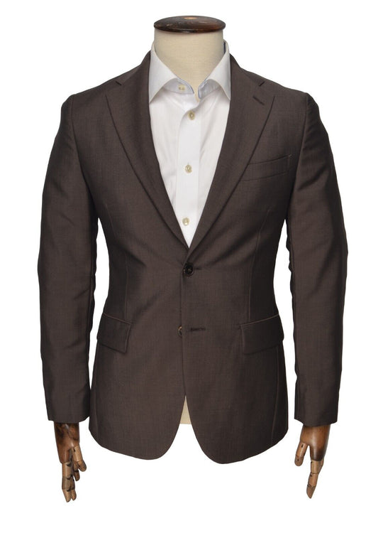 BOGLIOLI Blazer Brown Mohair Wool Mens Two Buttons Jacket Size 46 IT