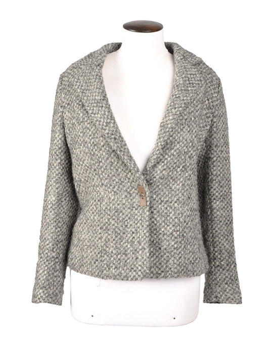 FABIANA FILIPPI Tweed Jacket Gray Women's Sport Coat Size 14 UK / 46 IT / L