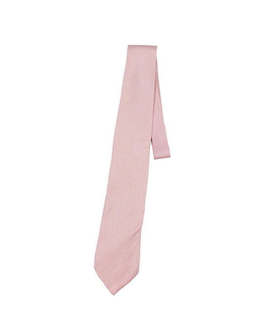 BORRELLI Napoli Tie Pink Houndstooth Silk Necktie
