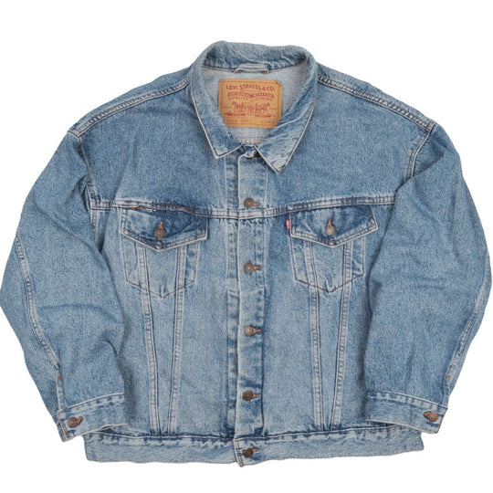 Men'S Vintage LEVI'S 501 Made In USA Blue Denim Trucker Jeans Jacket XL