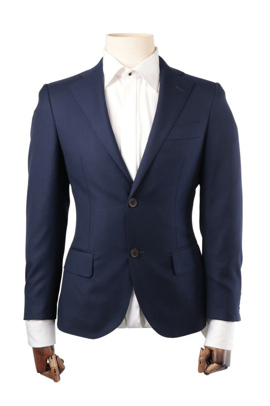 Men's SUITSUPPLY Blue Line Navy Wool Lazio Suit Jacket Size UK 34 IT 44