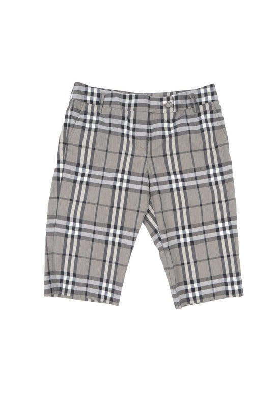 Women's BURBERRY London Grey Nova Check Shorts Size  ~ M