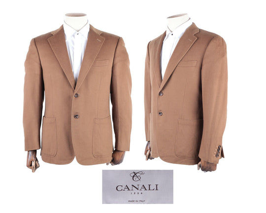 Men's CANALI Brown 100% Cashmere Blazer Jacket Size 40 US / 50 IT