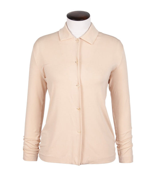 Vintage JIL SANDER Shirt Silk Blouse Beige Size M