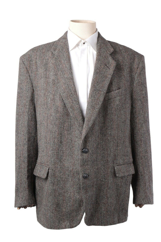 Men's HARRIS Tweed Wool Herringbone Tweed Blazer Jacket Size IT 52 UK 42