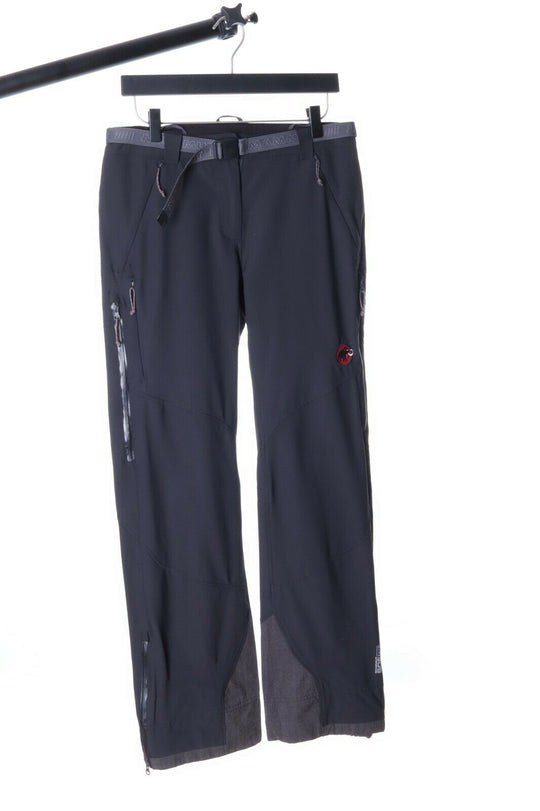 Women's MAMMUT Black Nylon Belted SOFTECH Outdoor Ski Trousers Size eu 36 uk 10