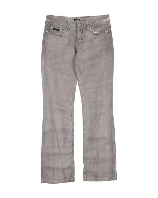 Vintage DG DOLCE & GABBANA Denim Grey Faded Cotton Womens Flared Jeans  Size 26