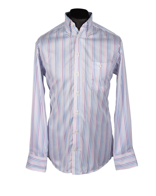 ETON Shirt Ganghester White Striped Cotton Men's Size 15 / 39