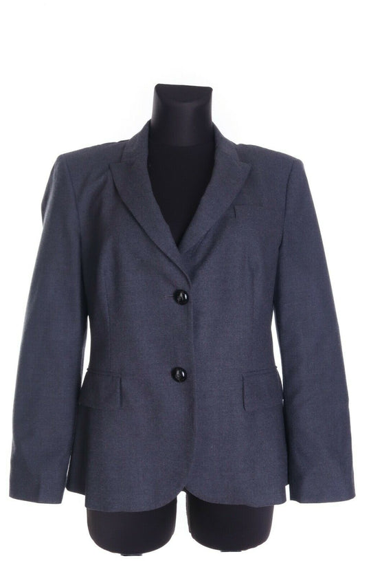 Women's RED VALENTINO Grey Wool Peak Lapel Blazer Jacket Size 48