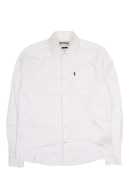 Men's BARBOUR Stanley White Oxford Cotton Shirt Size M