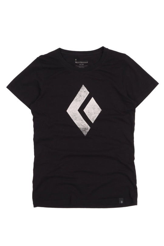 Women's Black DIAMOND Black Big Logo Outdoor T Shirt Size M