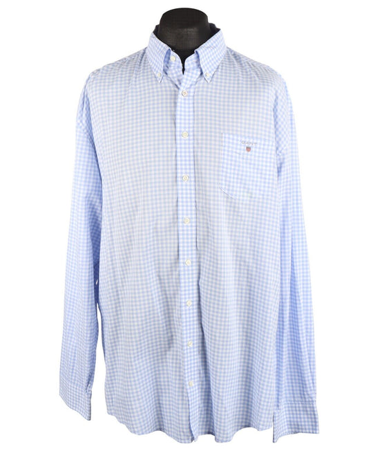 Men's GANT Blue Check Cotton The Gingham Shirt Size 3XL