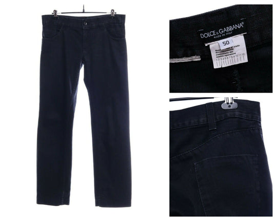 Men's DOLCE & GABBANA Black Cotton Straight Denim Jeans Size 50