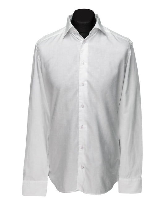 ETON Dress Shirt White Cotton Linen Men's Slim Fit Size 41 /16 / L