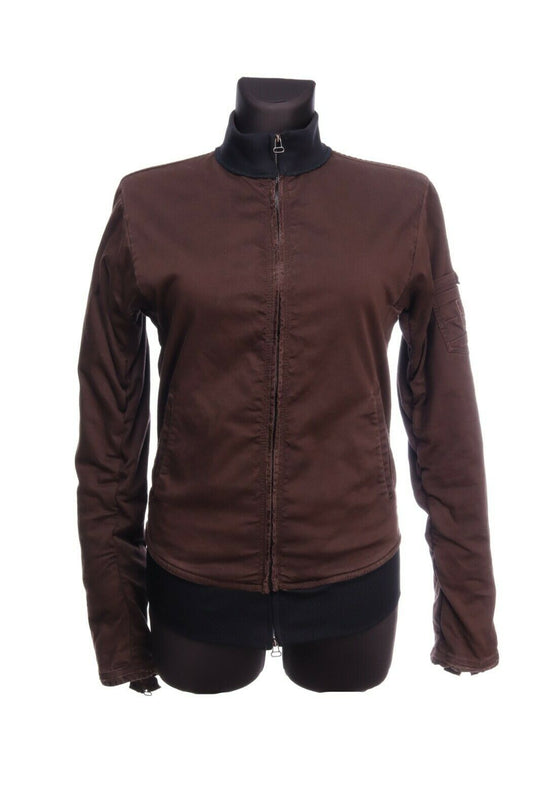 MARITHE FRANCOIS GIRBAUD Brown Cotton Full Zip Jacket Size IT 42 US 27