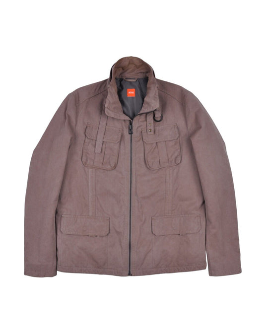 HUGO BOSS Field Jacket Brown Cotton Men's 4 Pockets Size 50