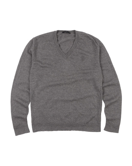 GUCCI by TOM FORD Grey V Neck Wool Mens Pullover Size XL