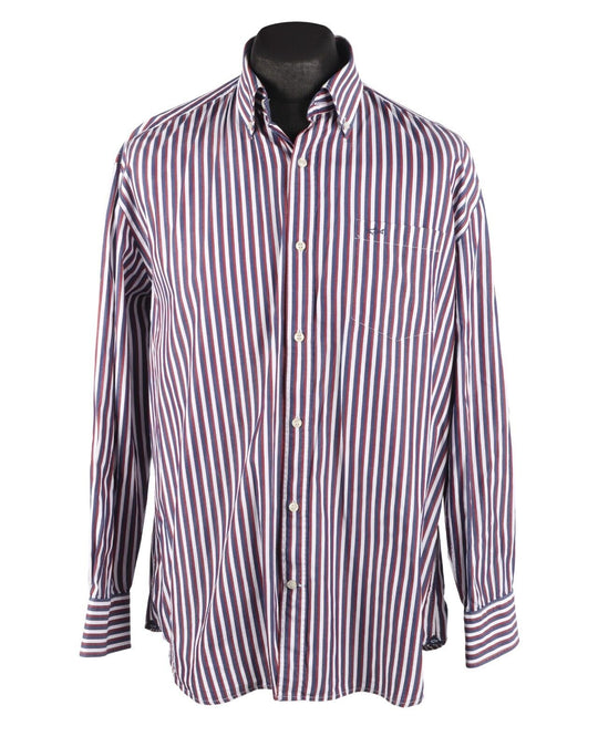 PAUL & SHARK Shirt  Multicolour Striped Long Sleeve Men's Size 43 / XL