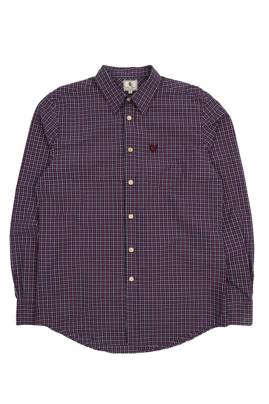 Men's LYLE SCOTT Blue Cotton Plaid Check LS Shirt Size M